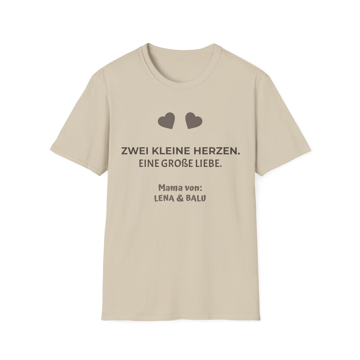 Mama Shirt personalisiert – „Zwei kleine Herzen. Eine große Liebe.“ | Cozee