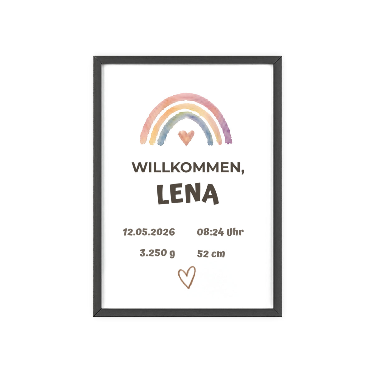 Personalisierter Geburts-Poster – Willkommen, Lena