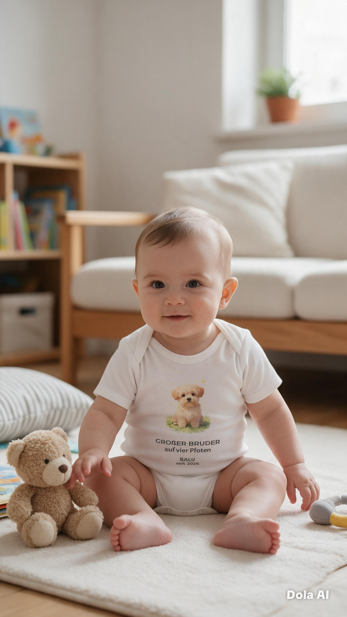 Personalisierter Babybody mit Name – „Mein bester Freund“ | Baby & Hund | Cozee