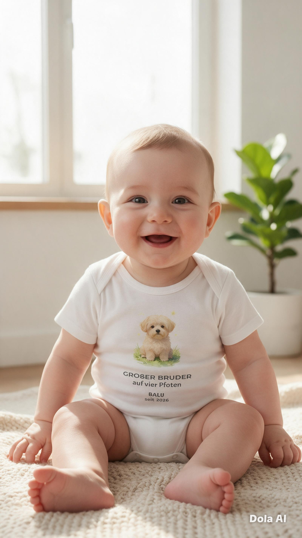 Personalisierter Babybody mit Name – „Mein bester Freund“ | Baby & Hund | Cozee
