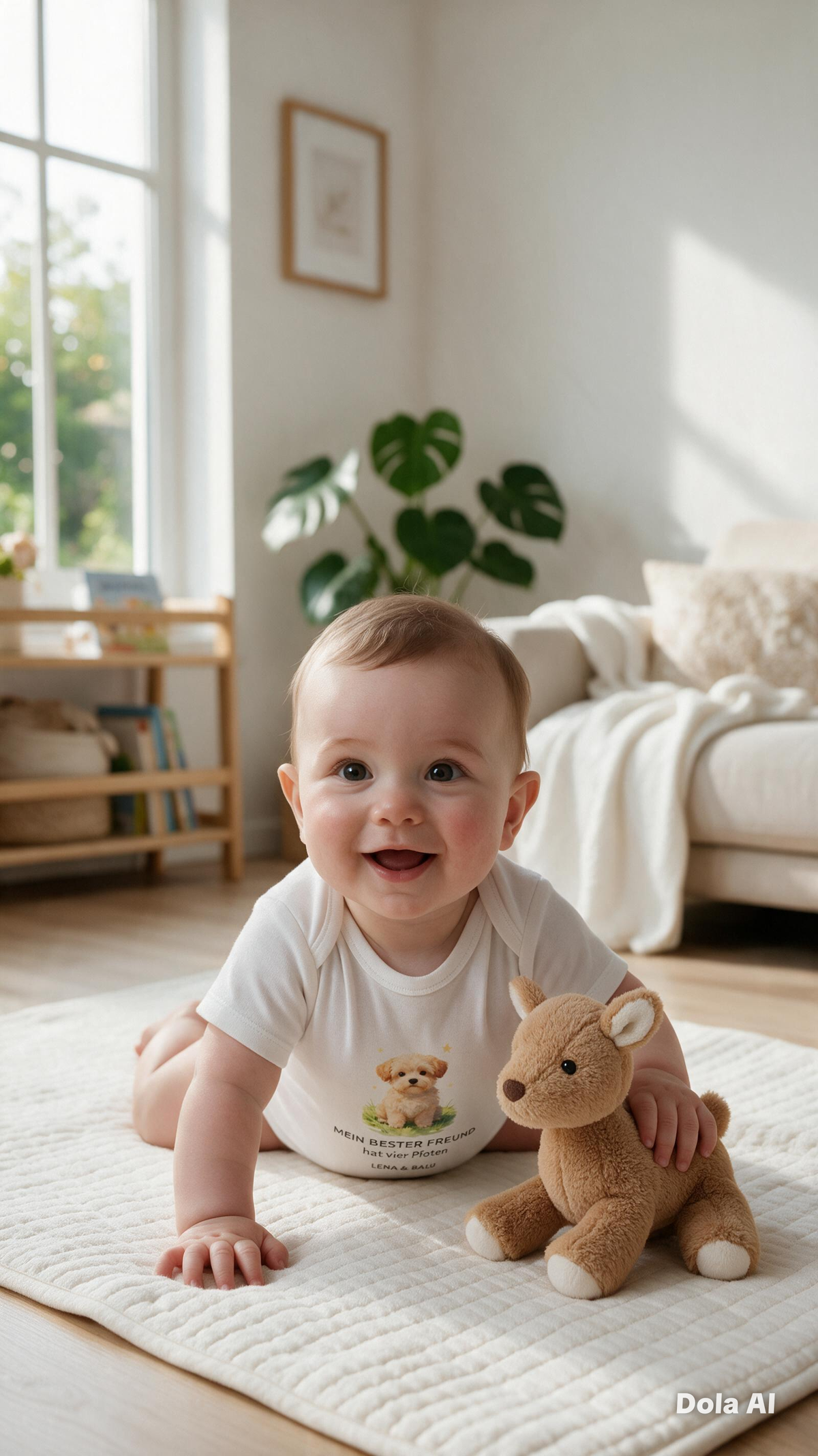 Personalisierter Babybody „Großer Bruder auf vier Pfoten“ | Baby & Hund | Cozee