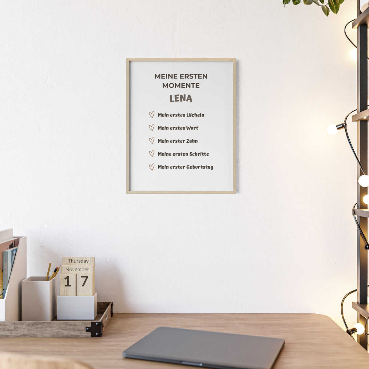 Personalisiertes Meilenstein Poster Baby – Meine ersten Momente