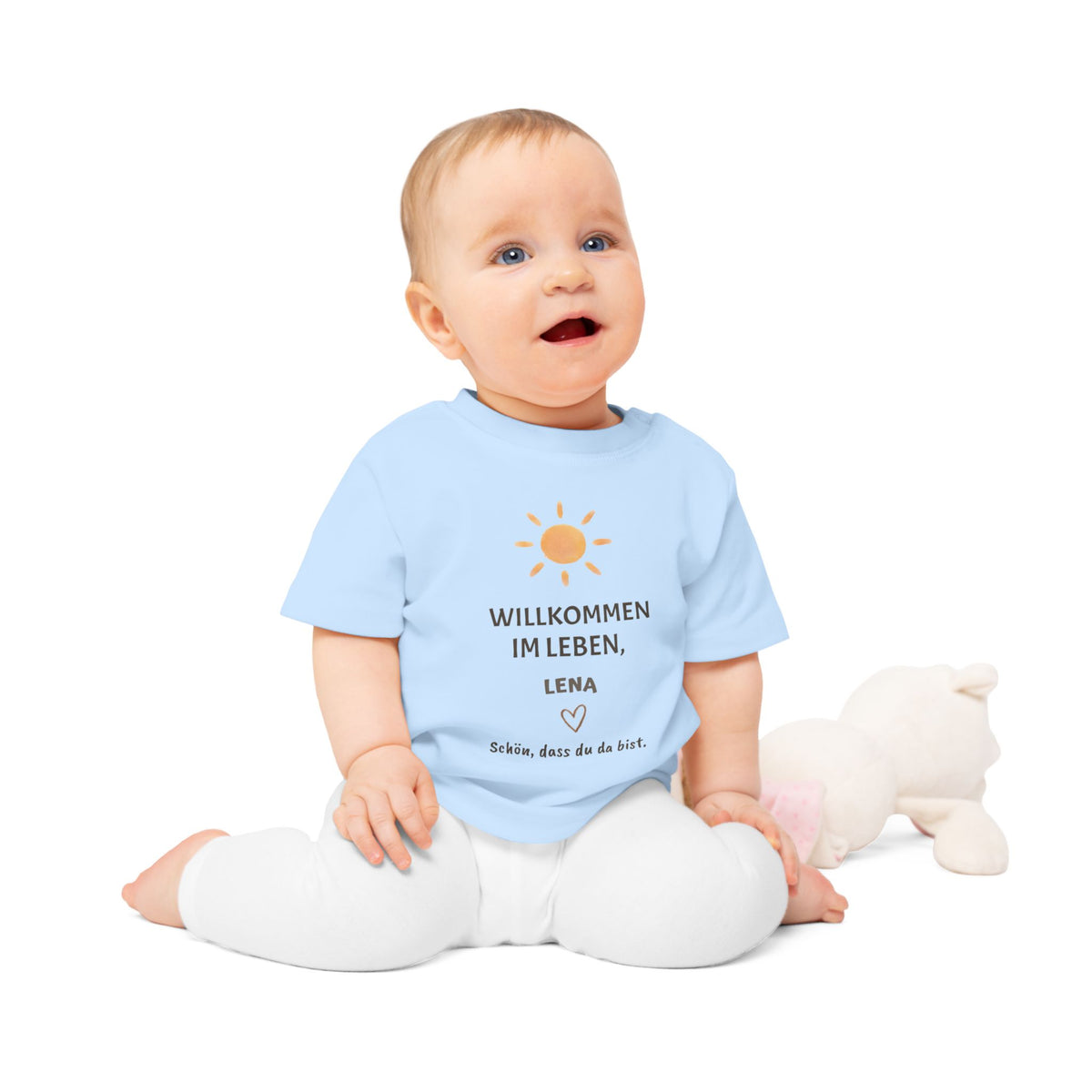 Baby T-Shirt personalisiert – Willkommen im Leben