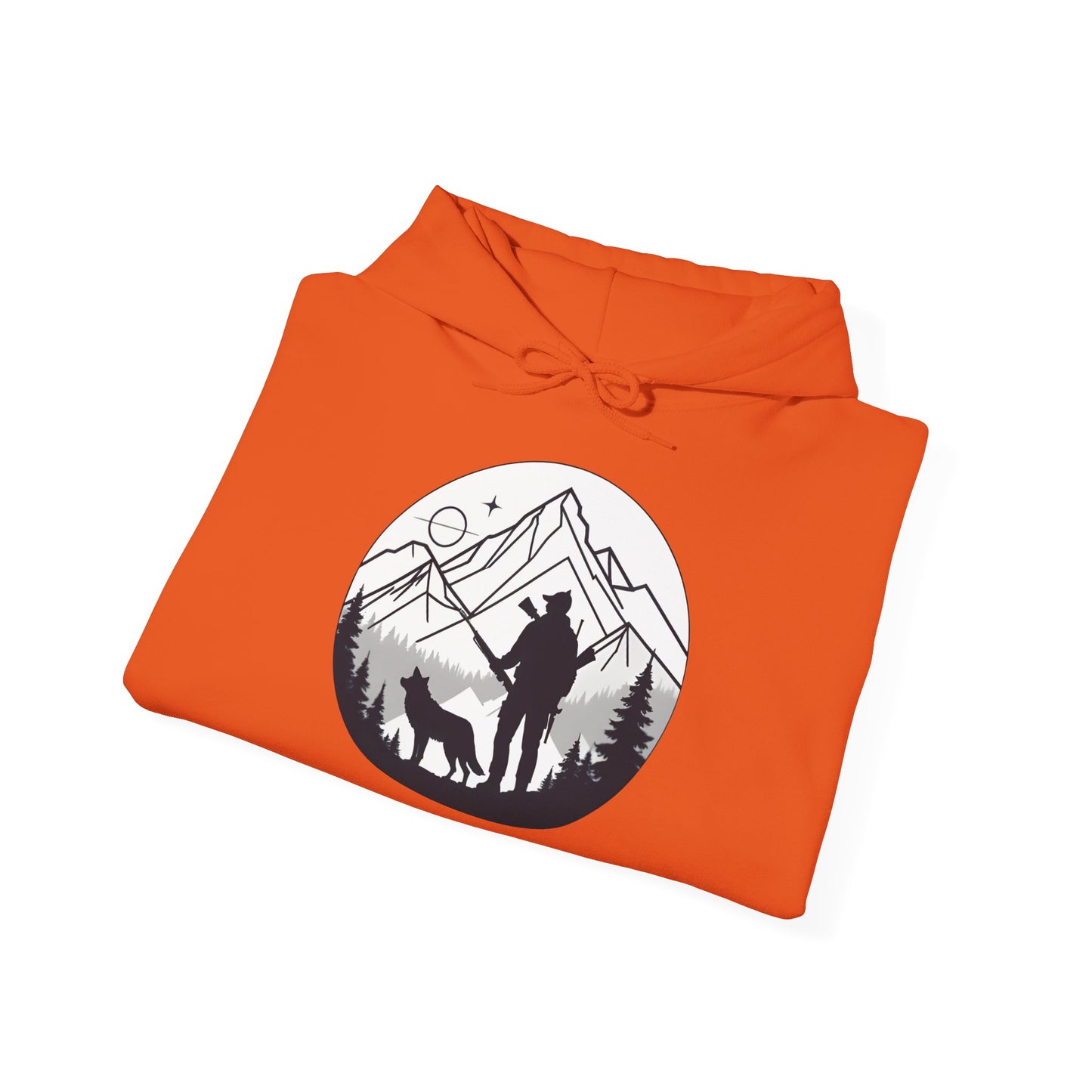„Mountain Hunter Silhouette" – Minimalistisches Hoodie Design für echte Outdoor-Fans