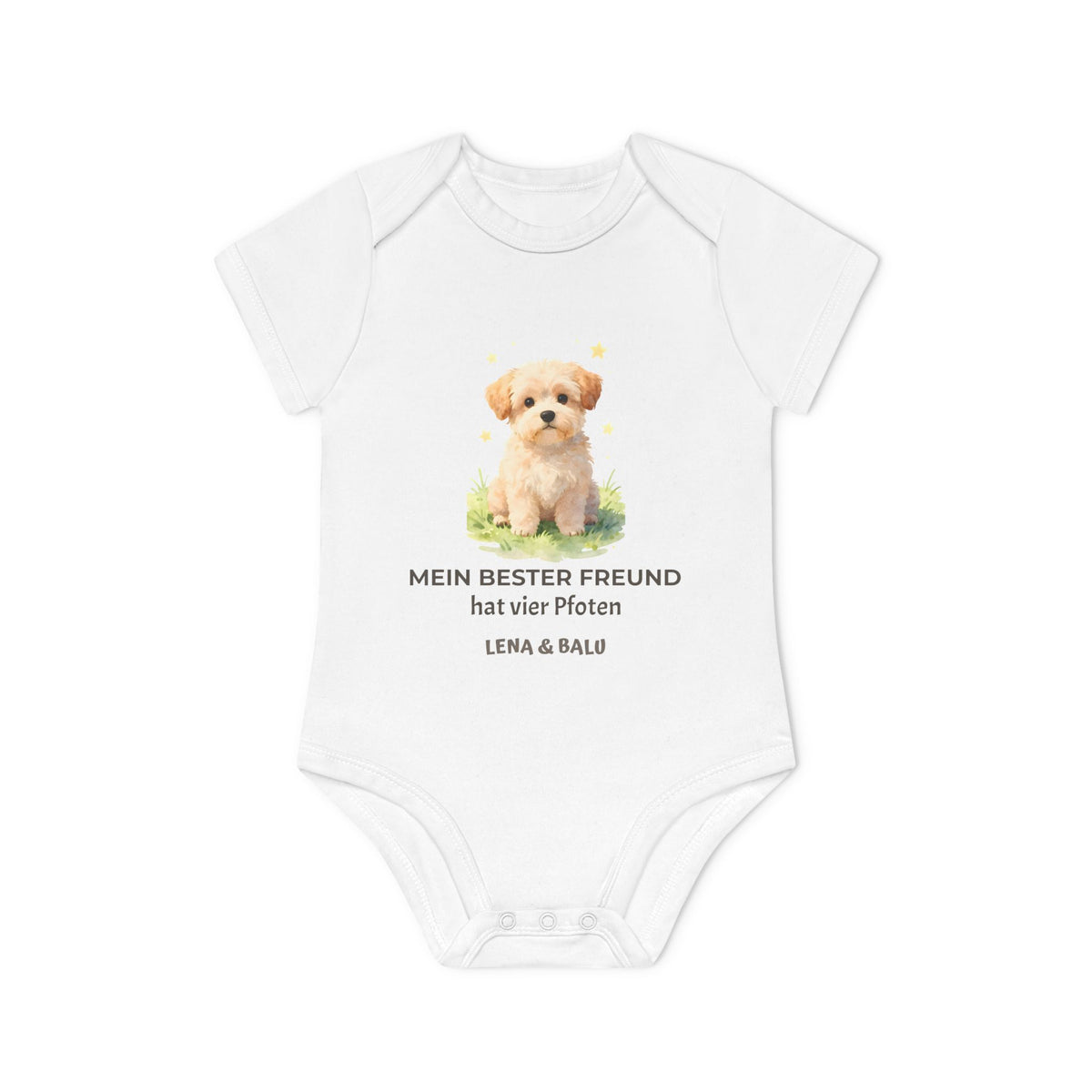 Personalisierter Babybody mit Name – „Mein bester Freund“ | Baby & Hund | Cozee