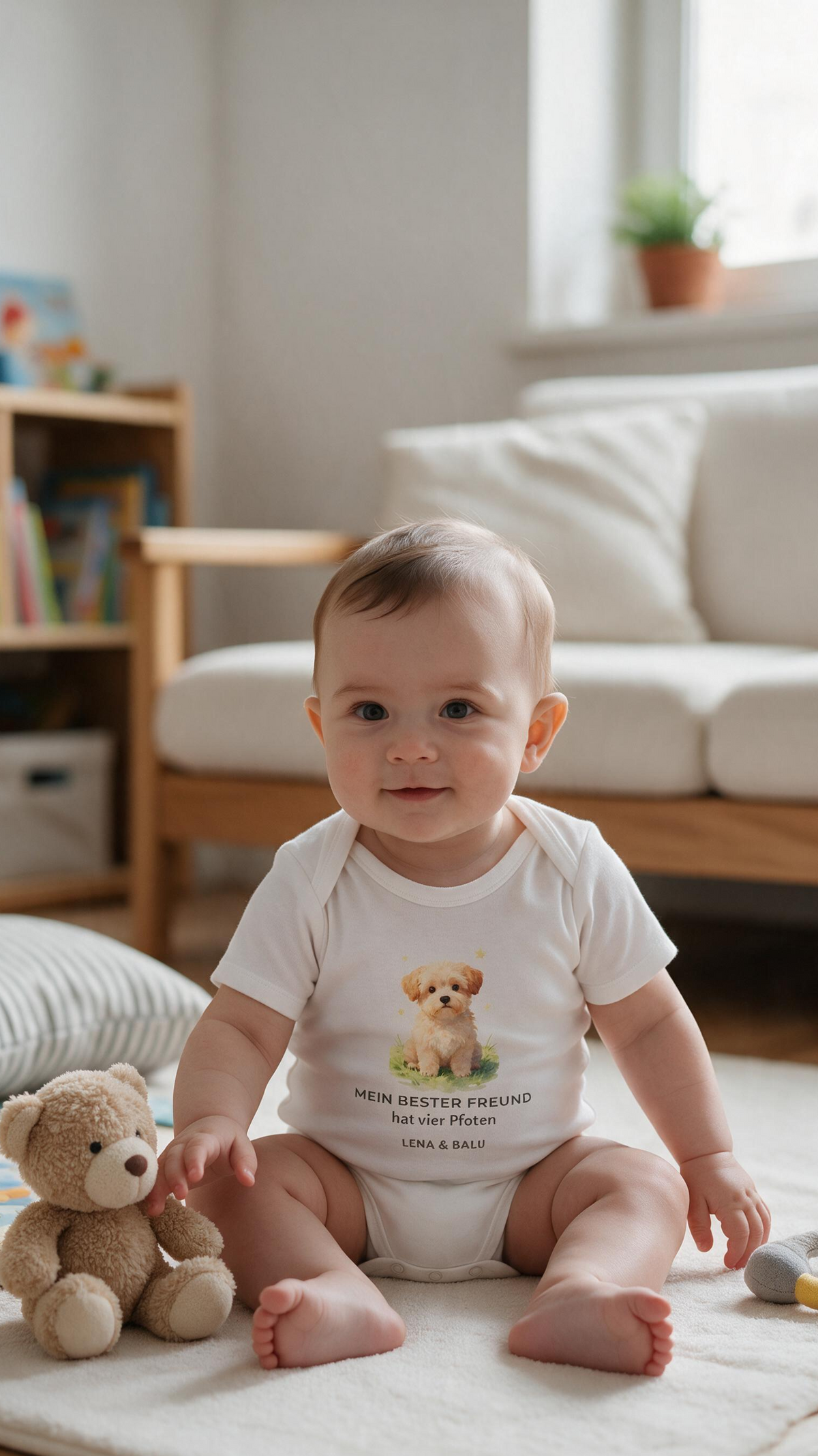 Personalisierter Babybody mit Name – „Mein bester Freund“ | Baby & Hund | Cozee