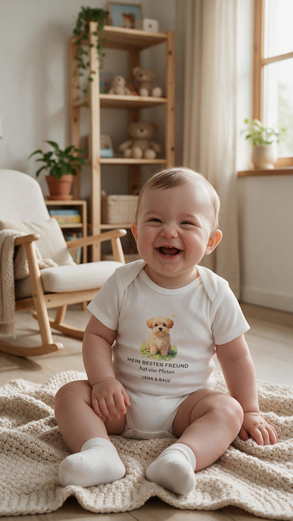 Personalisierter Babybody mit Name – „Mein bester Freund“ | Baby & Hund | Cozee