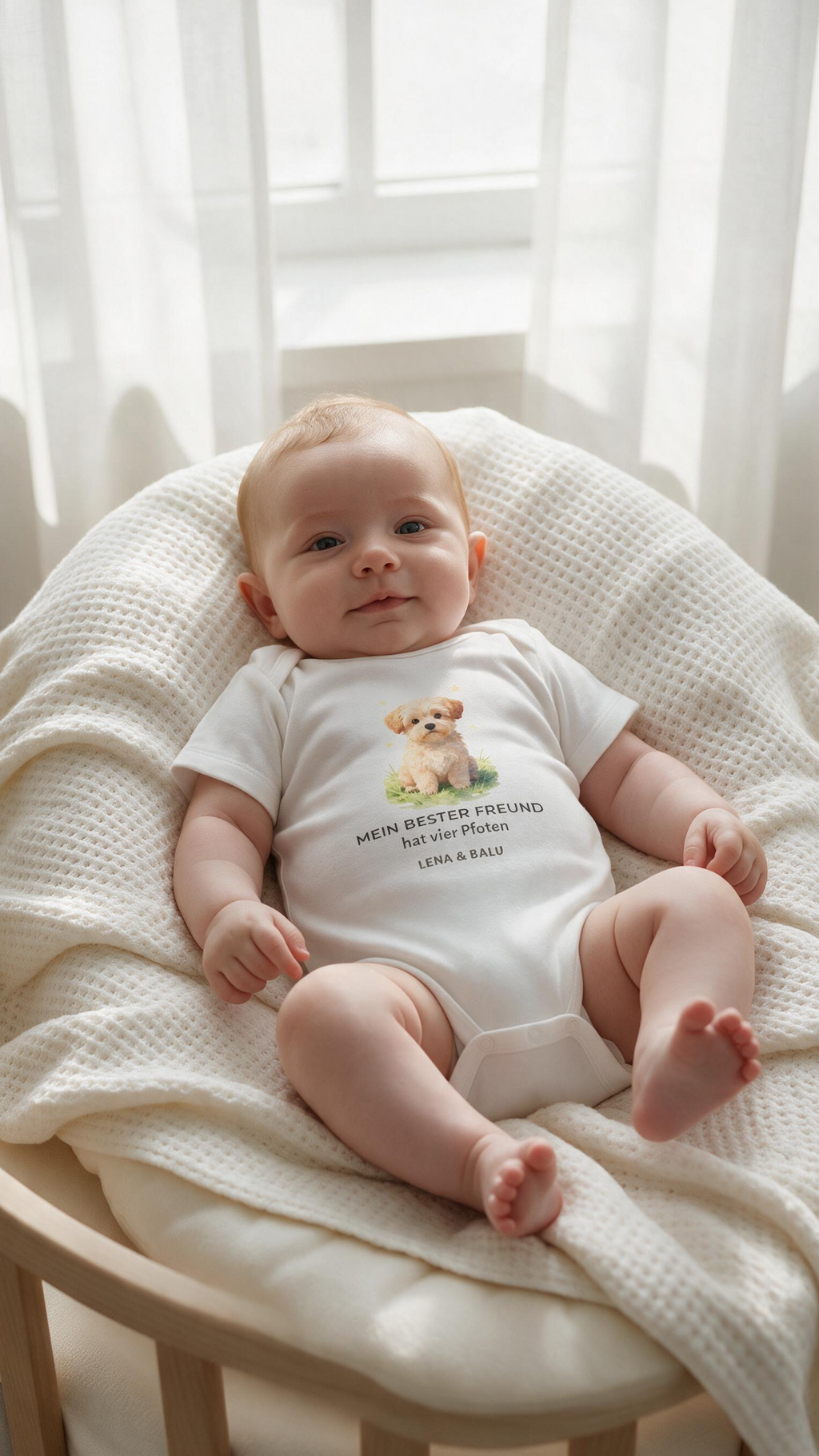 Personalisierter Babybody mit Name – „Mein bester Freund“ | Baby & Hund | Cozee