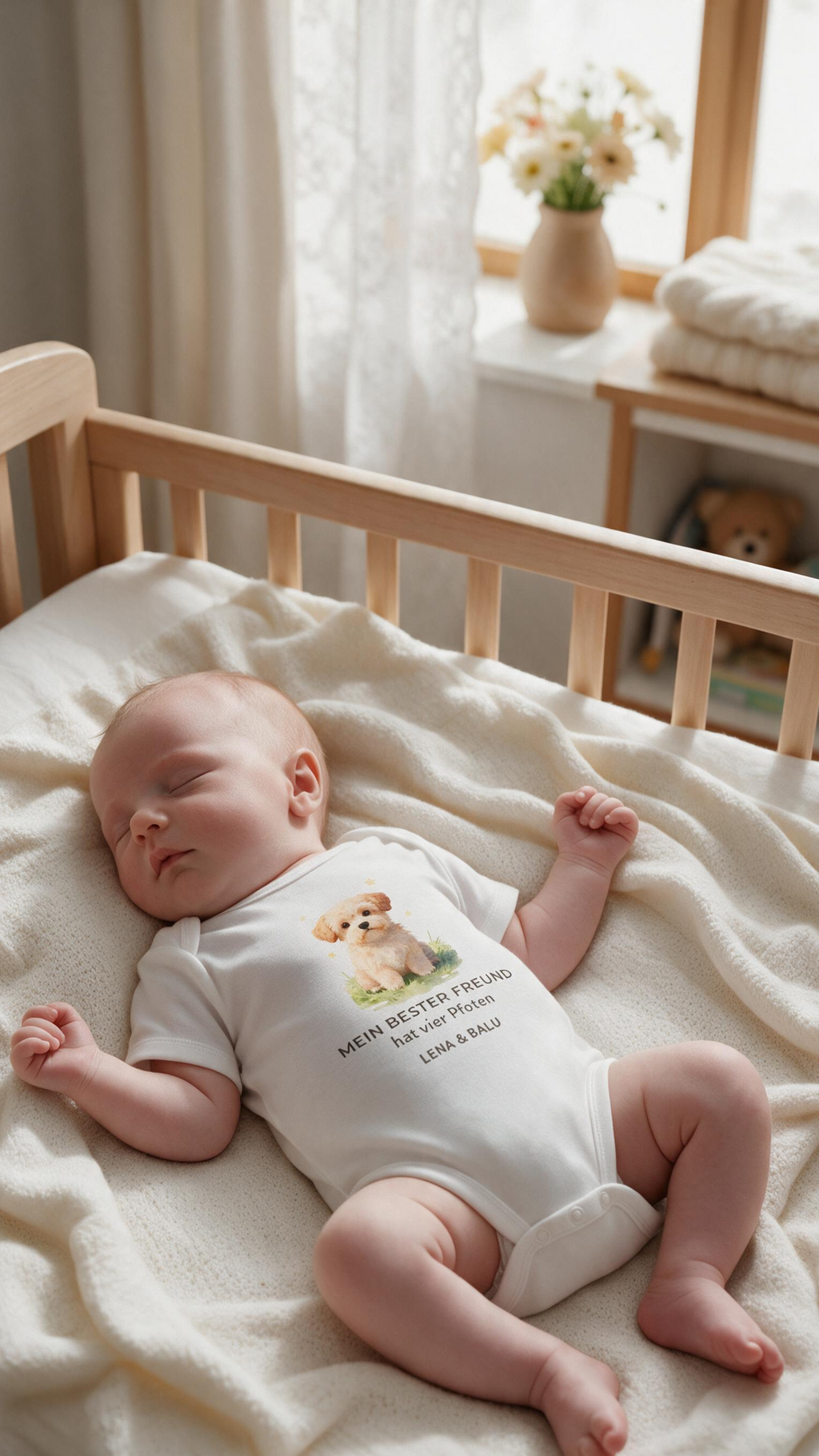 Personalisierter Babybody mit Name – „Mein bester Freund“ | Baby & Hund | Cozee