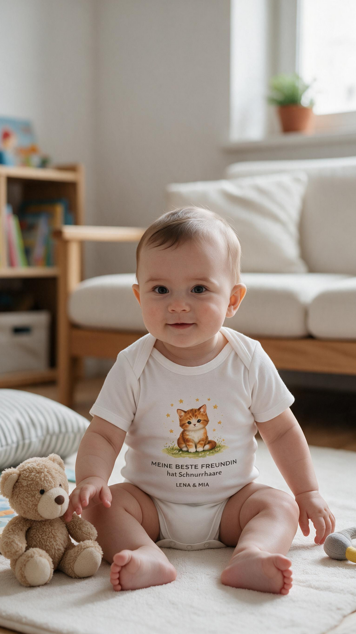 Personalisierter Babybody – Meine beste Freundin hat Samtpfoten