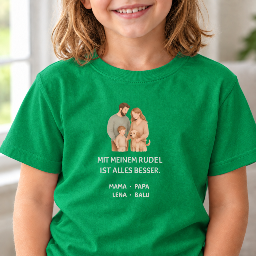 Kinder T-Shirt personalisiert – Unser kleines Rudel