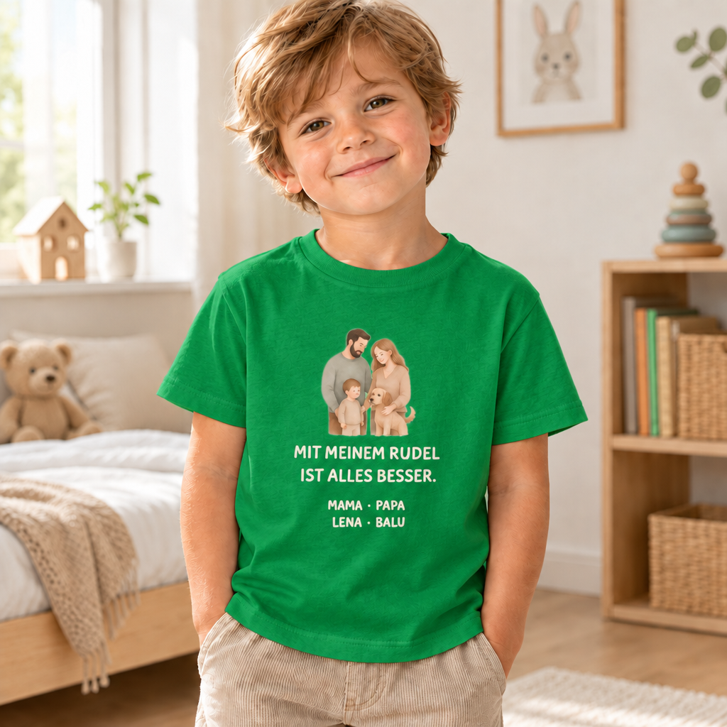Kinder T-Shirt personalisiert – Unser kleines Rudel