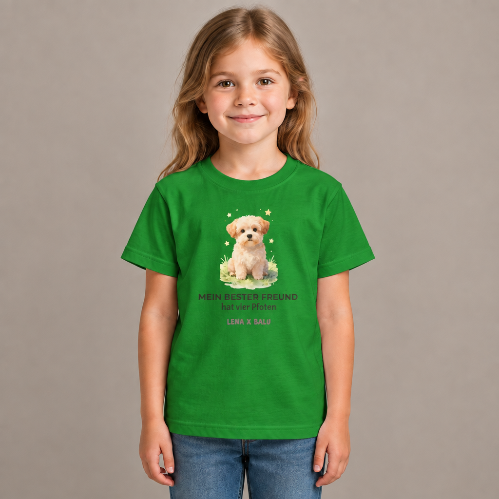Personalisiertes Kinder T-Shirt mit Name – „Mein bester Freund“ | Hund | Cozee