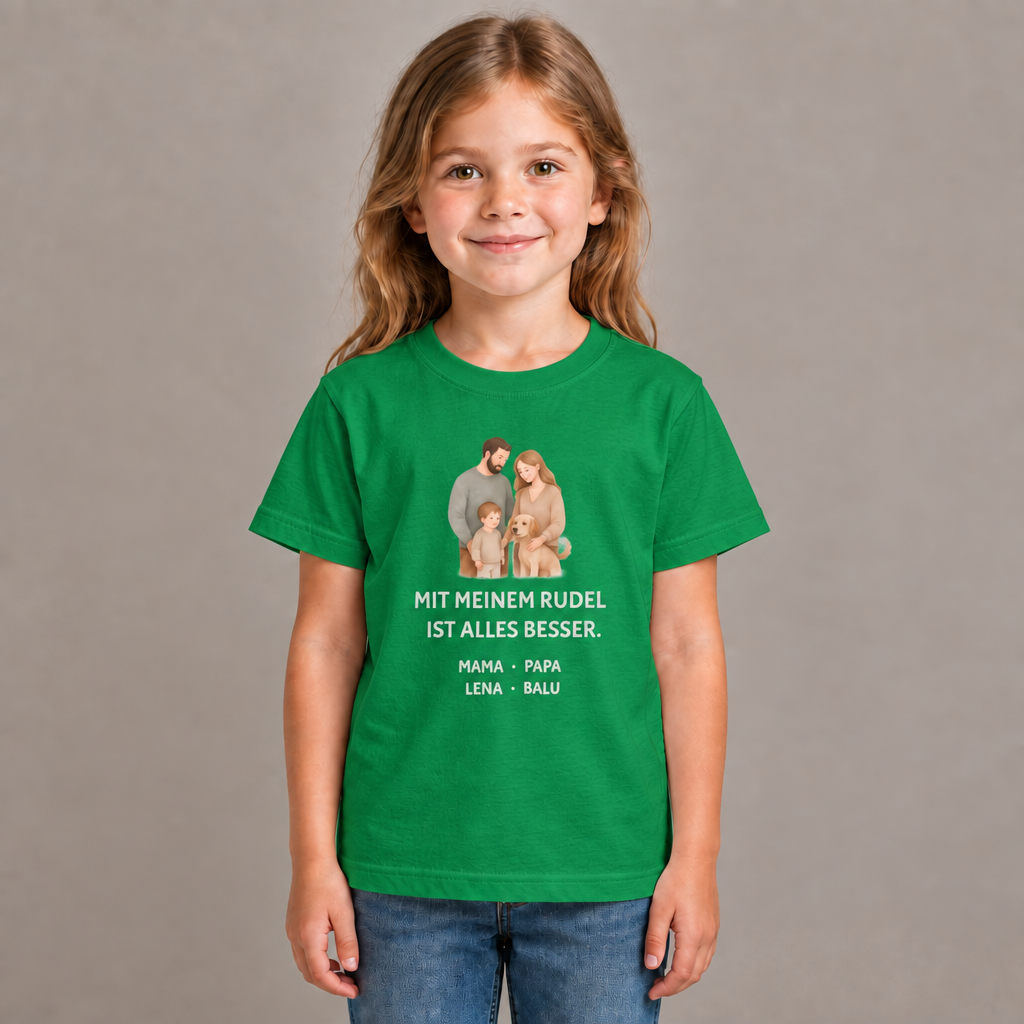 Kinder T-Shirt personalisiert – Unser kleines Rudel