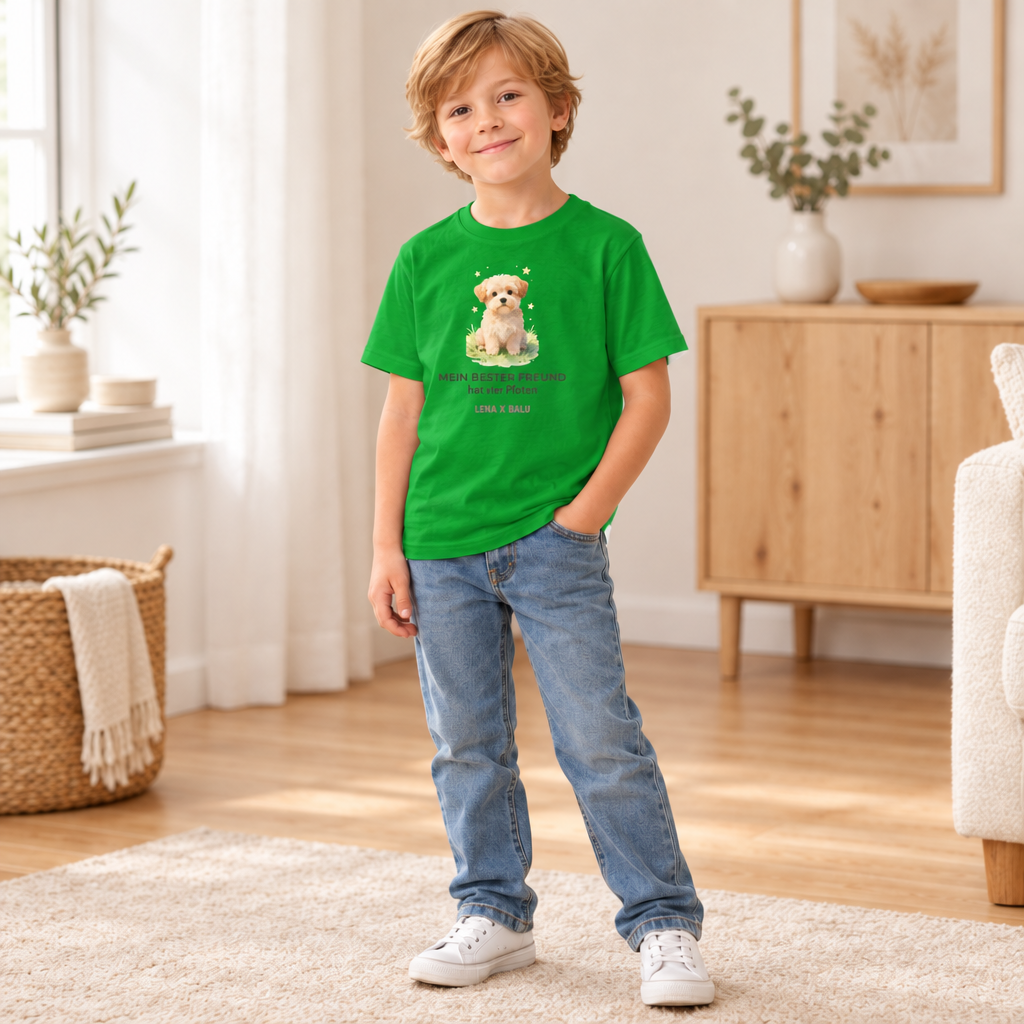 Personalisiertes Kinder T-Shirt mit Name – „Mein bester Freund“ | Hund | Cozee