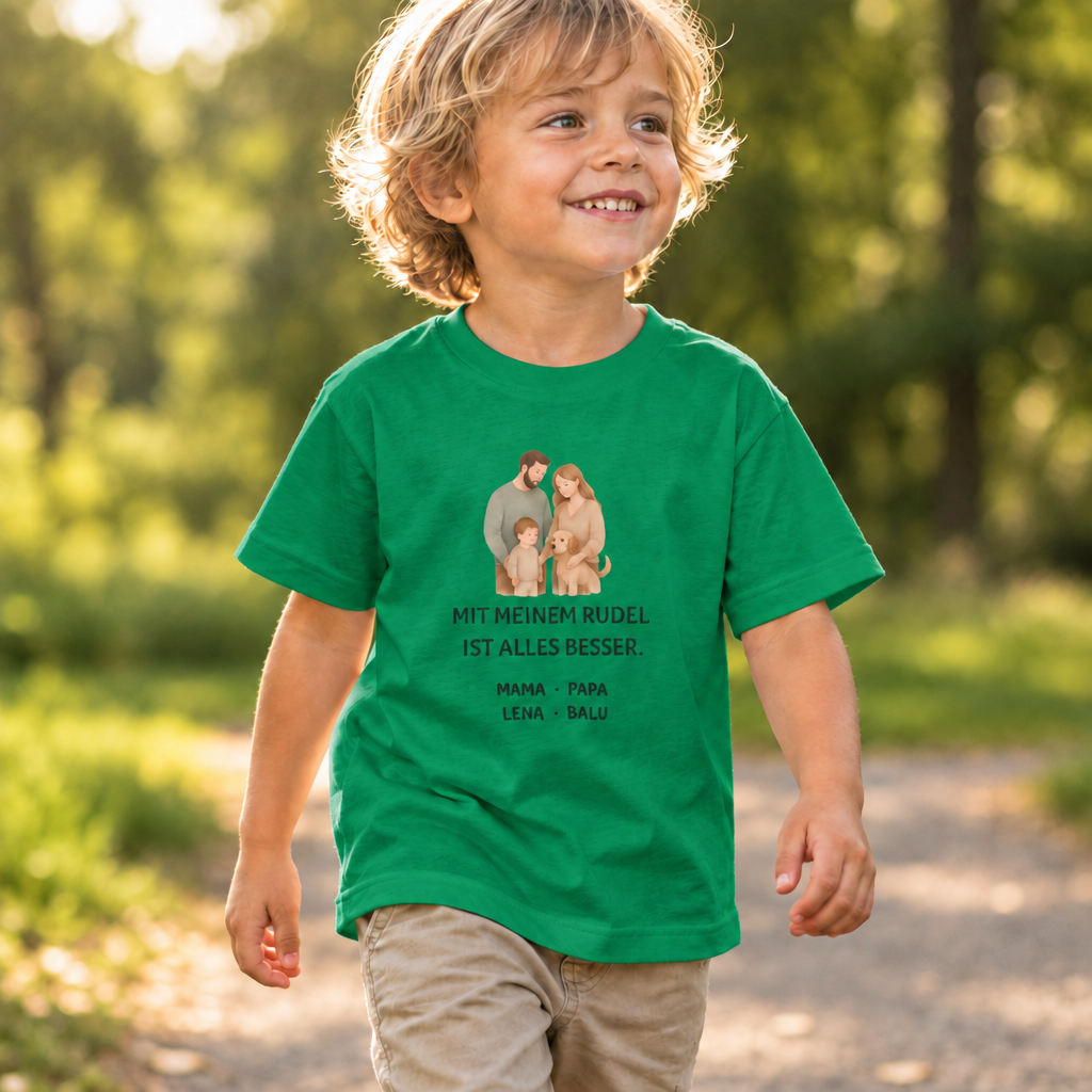 Kinder T-Shirt personalisiert – Unser kleines Rudel