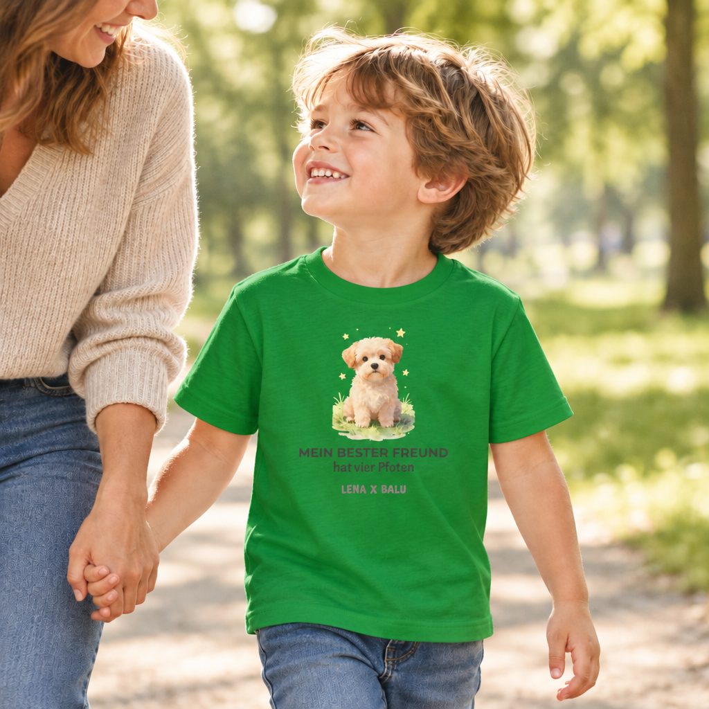 Personalisiertes Kinder T-Shirt mit Name – „Mein bester Freund“ | Hund | Cozee