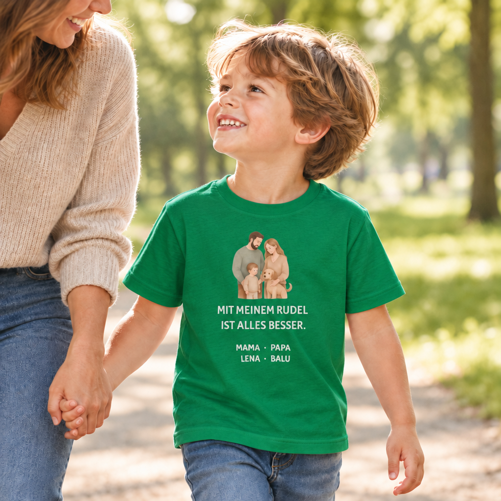 Kinder T-Shirt personalisiert – Unser kleines Rudel