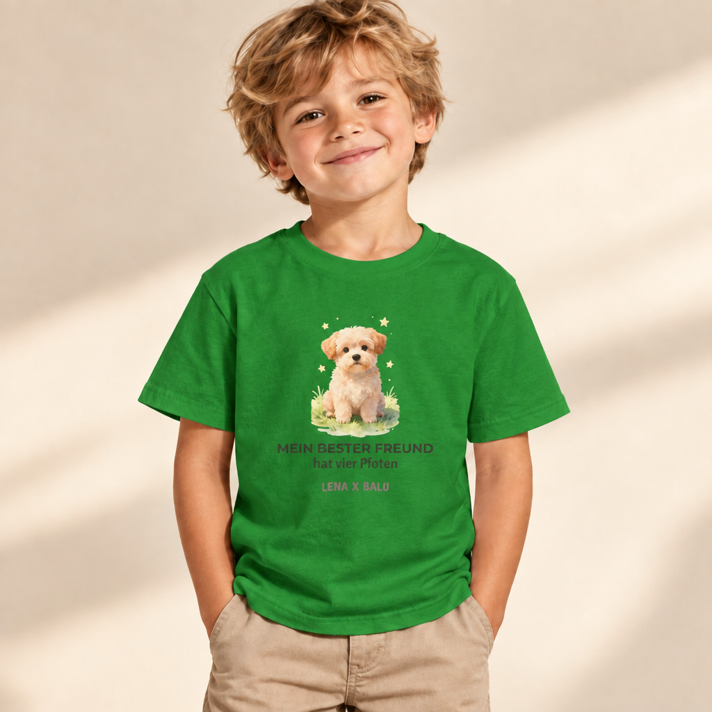 Personalisiertes Kinder T-Shirt mit Name – „Mein bester Freund“ | Hund | Cozee
