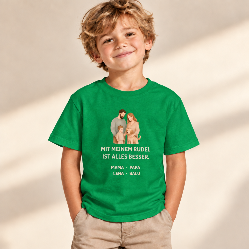 Kinder T-Shirt personalisiert – Unser kleines Rudel