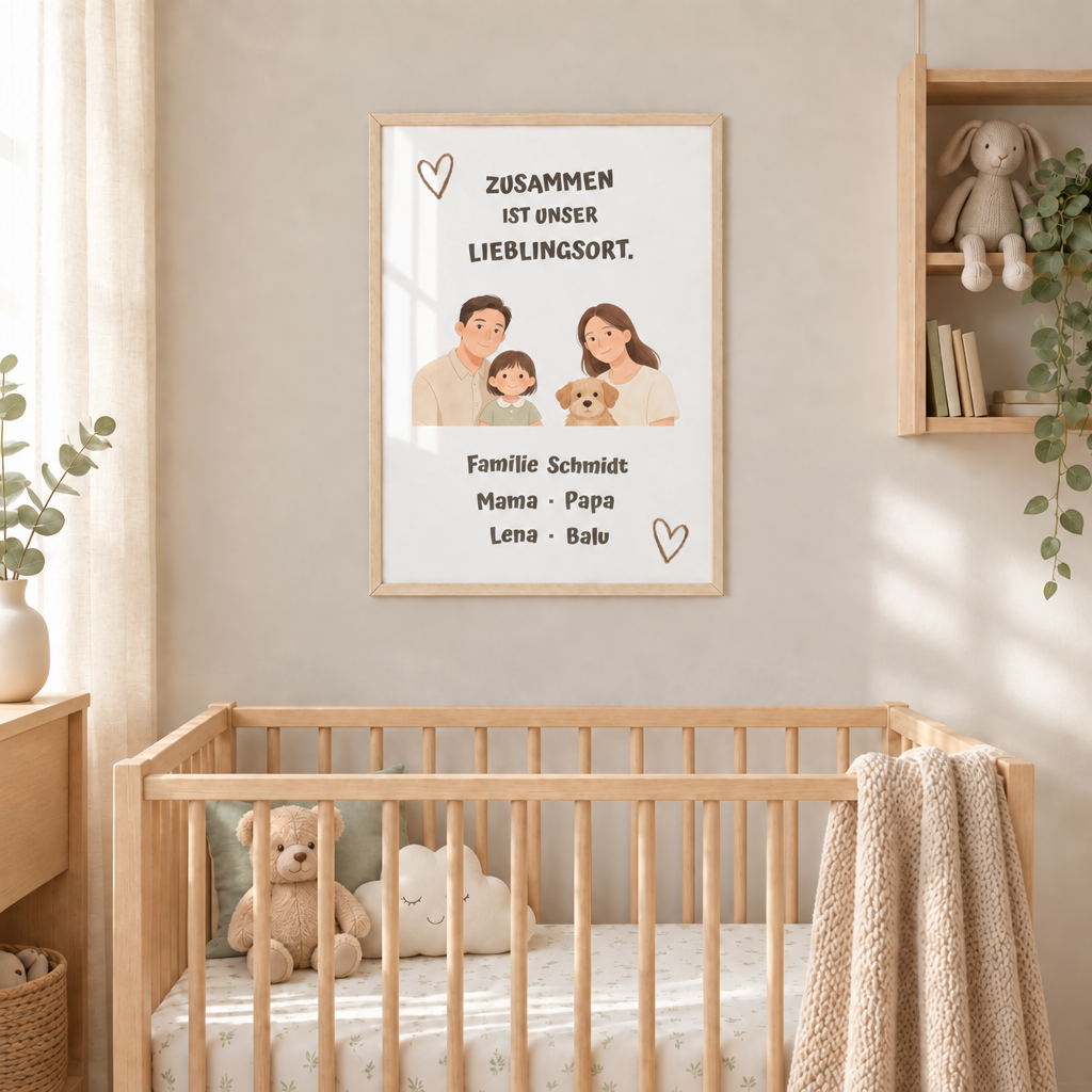 Personalisierter Familienposter – Unser Lieblingsort
