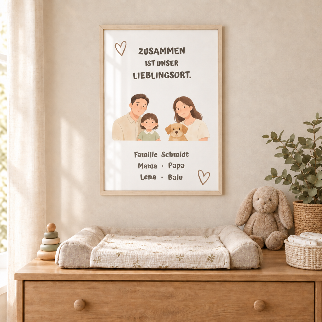 Personalisierter Familienposter – Unser Lieblingsort