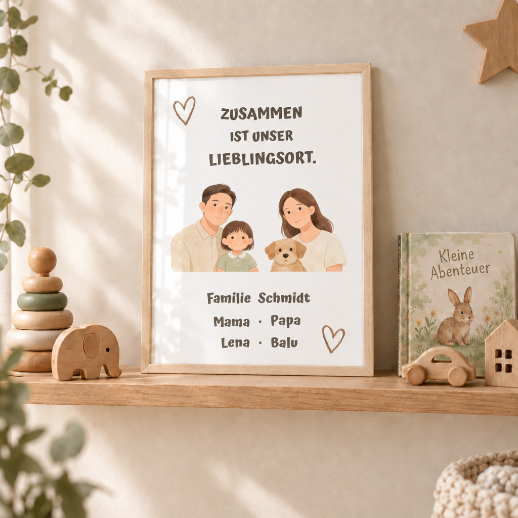 Personalisierter Familienposter – Unser Lieblingsort