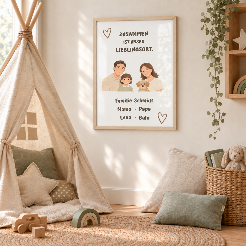 Personalisierter Familienposter – Unser Lieblingsort