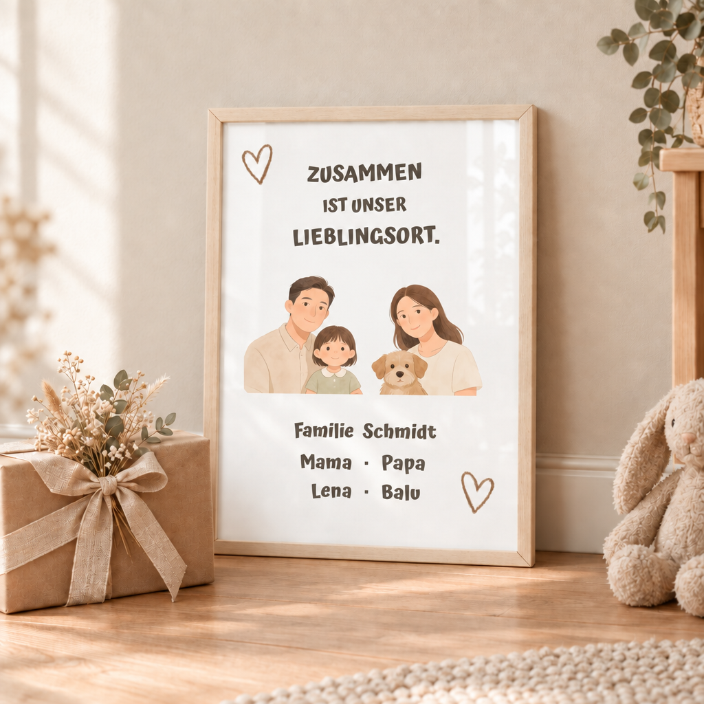 Personalisierter Familienposter – Unser Lieblingsort