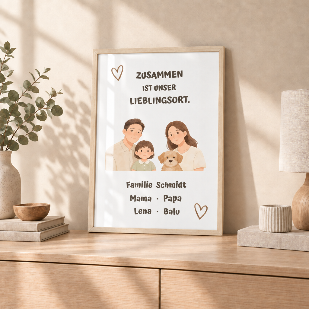Personalisierter Familienposter – Unser Lieblingsort