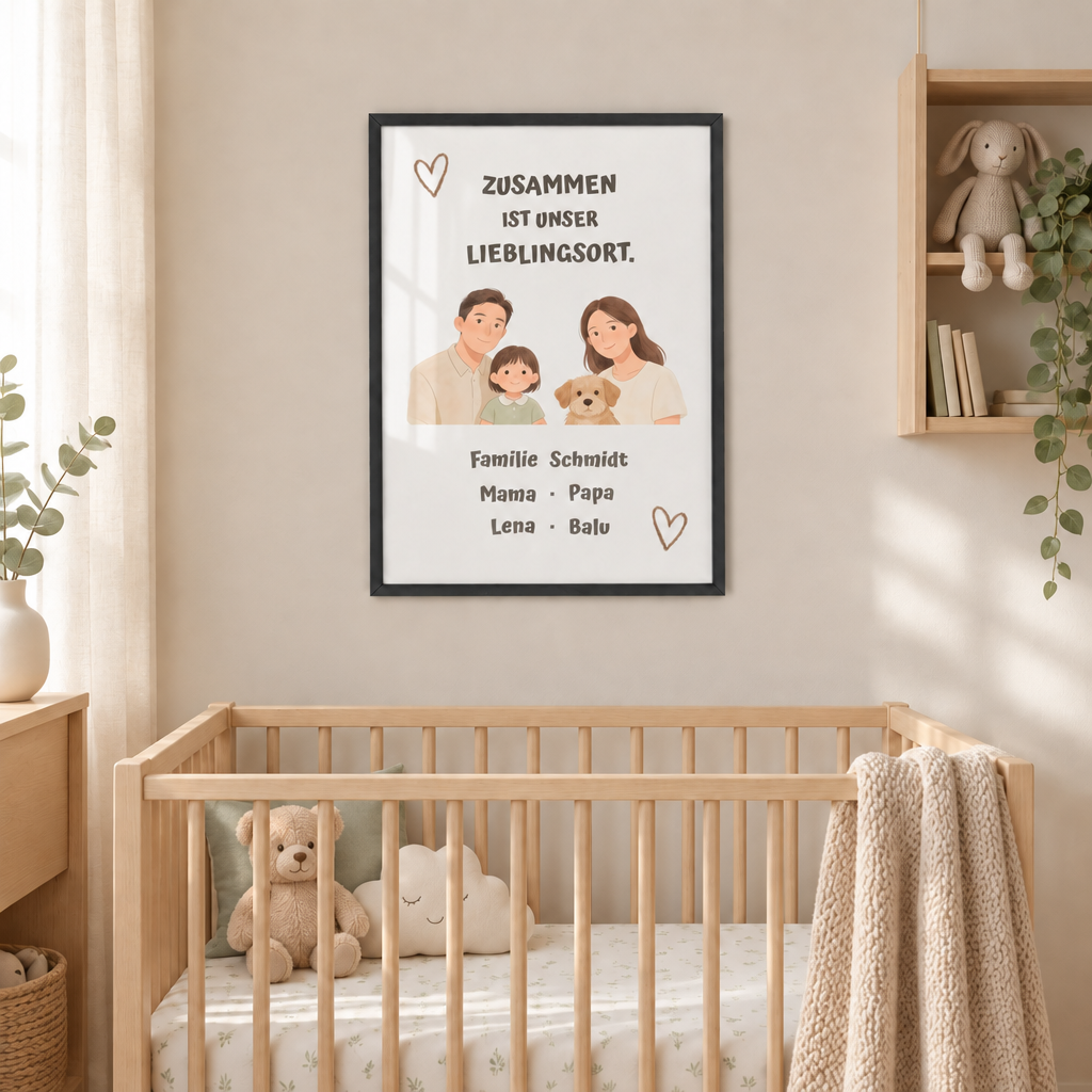 Personalisierter Familienposter – Unser Lieblingsort