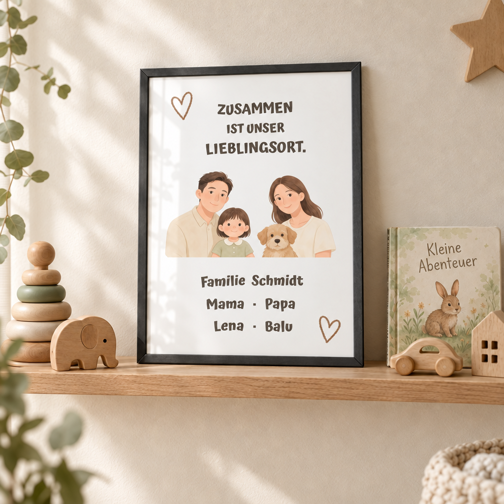 Personalisierter Familienposter – Unser Lieblingsort