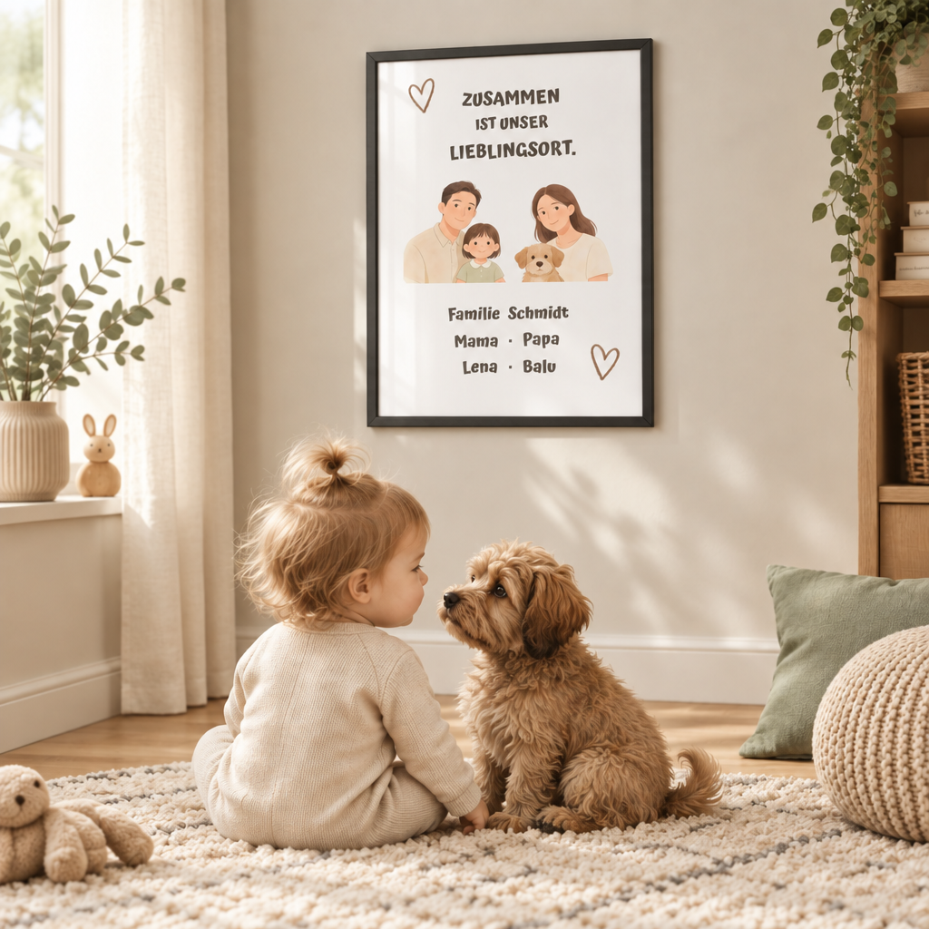 Personalisierter Familienposter – Unser Lieblingsort