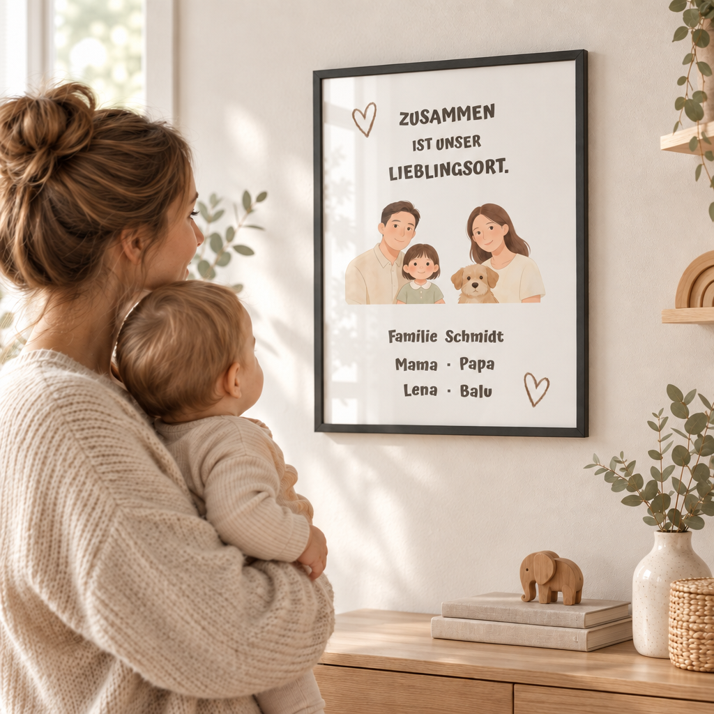 Personalisierter Familienposter – Unser Lieblingsort