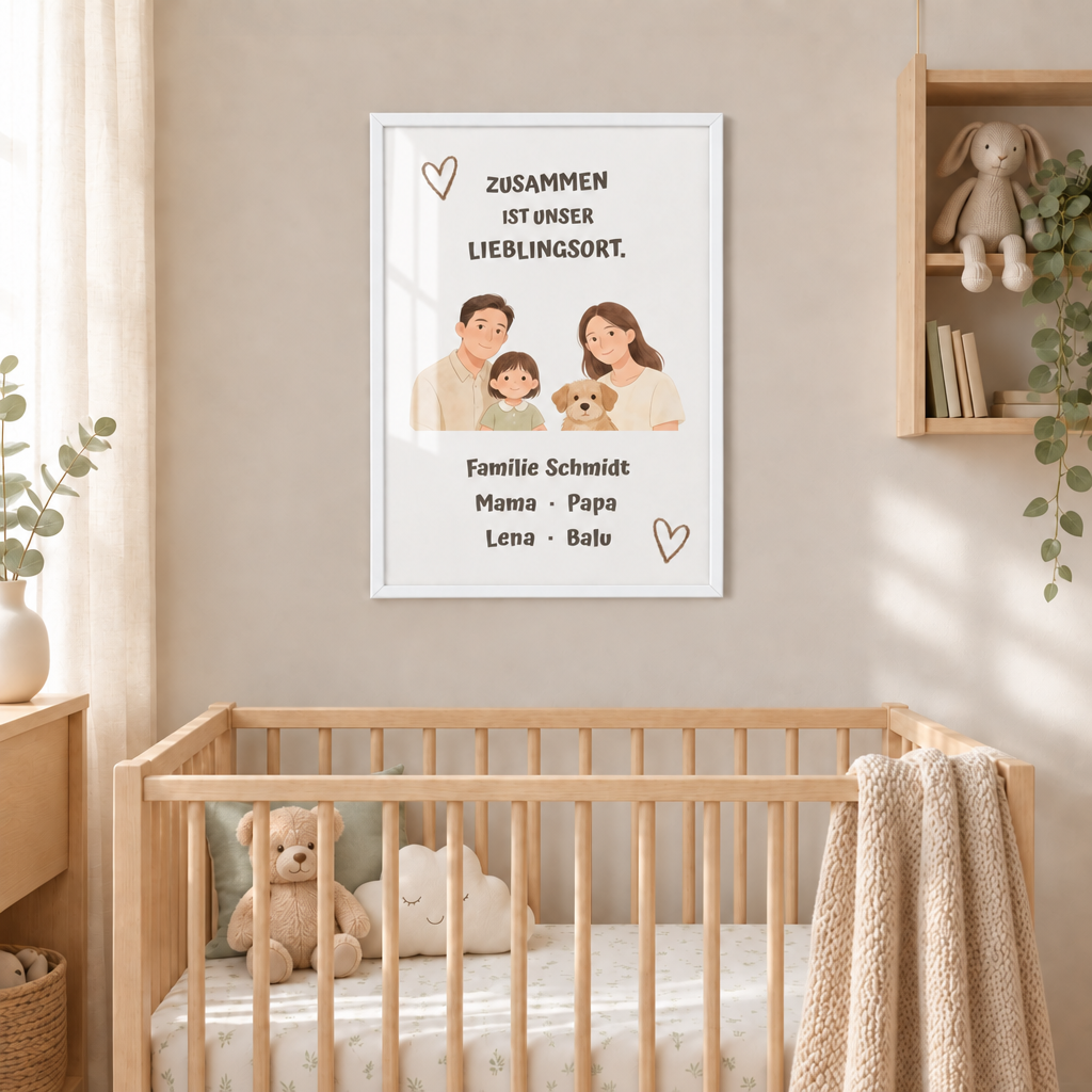 Personalisierter Familienposter – Unser Lieblingsort