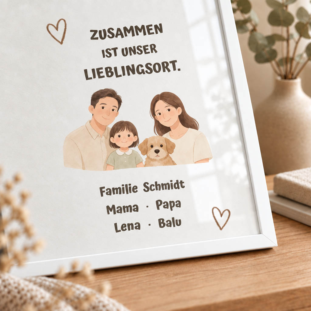Personalisierter Familienposter – Unser Lieblingsort