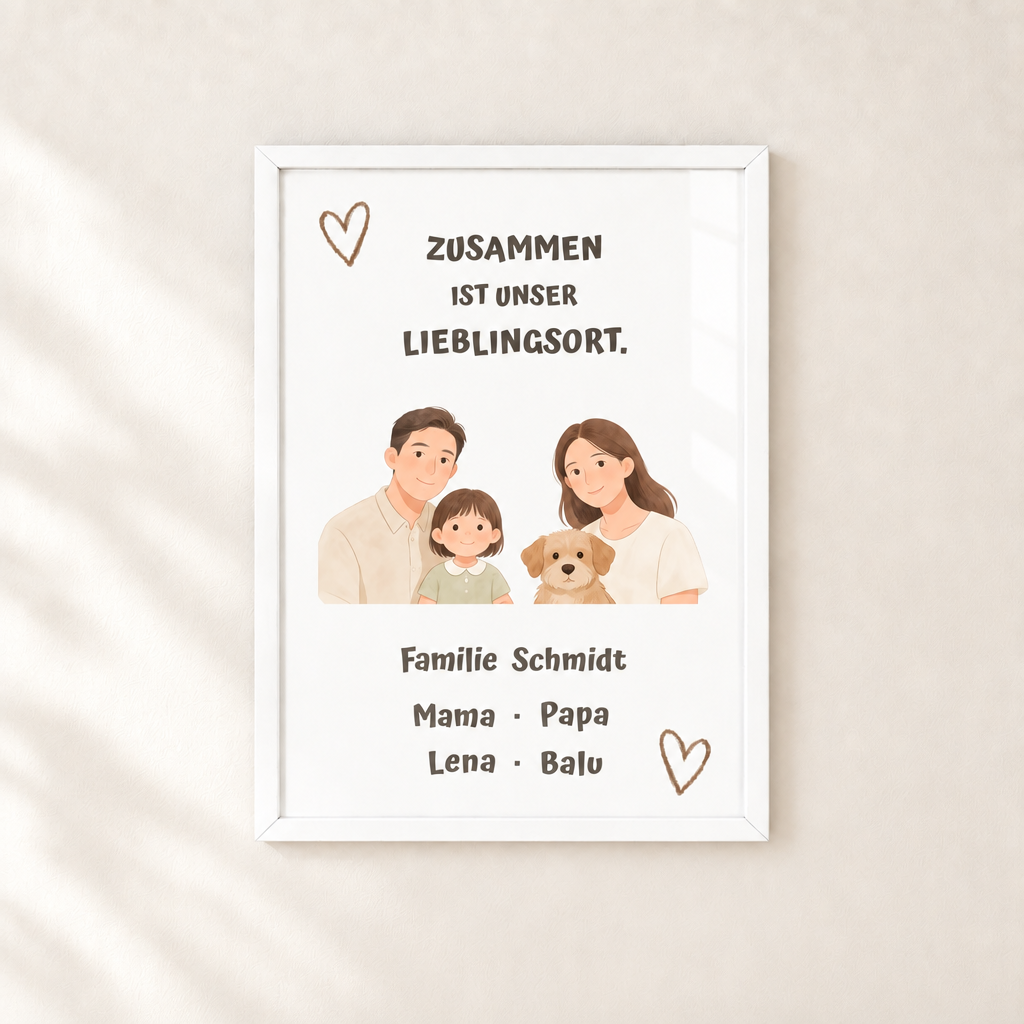 Personalisierter Familienposter – Unser Lieblingsort