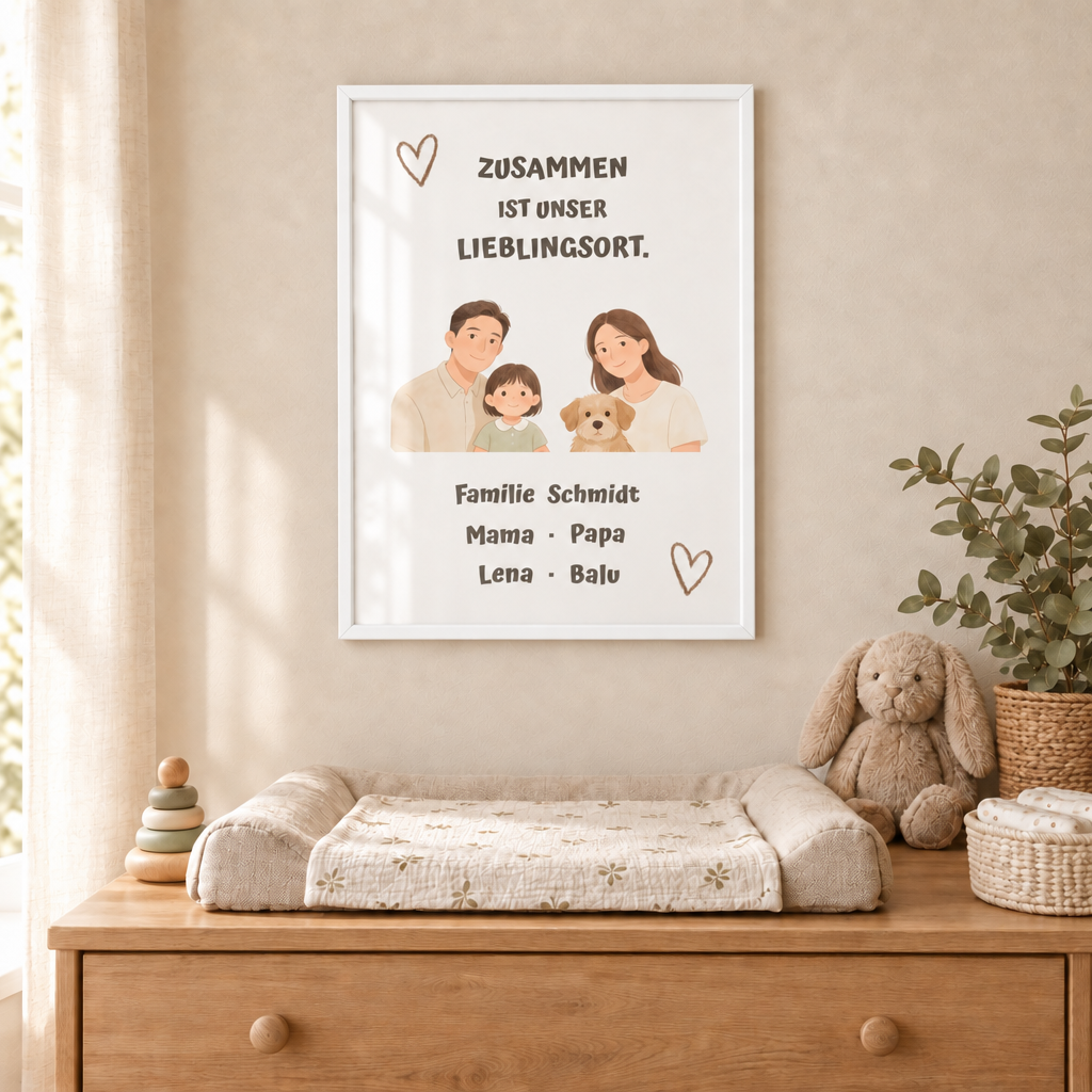 Personalisierter Familienposter – Unser Lieblingsort