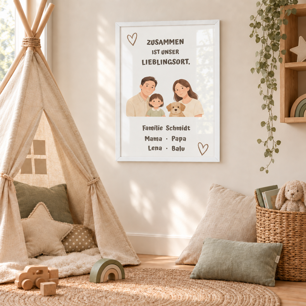 Personalisierter Familienposter – Unser Lieblingsort