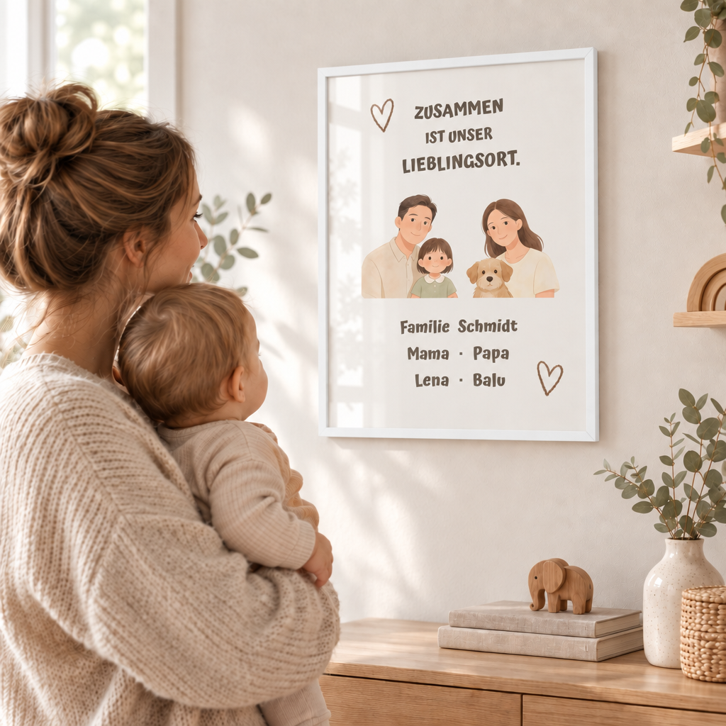 Personalisierter Familienposter – Unser Lieblingsort