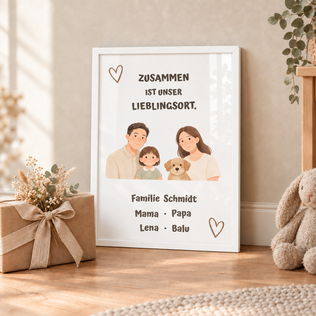 Personalisierter Familienposter – Unser Lieblingsort