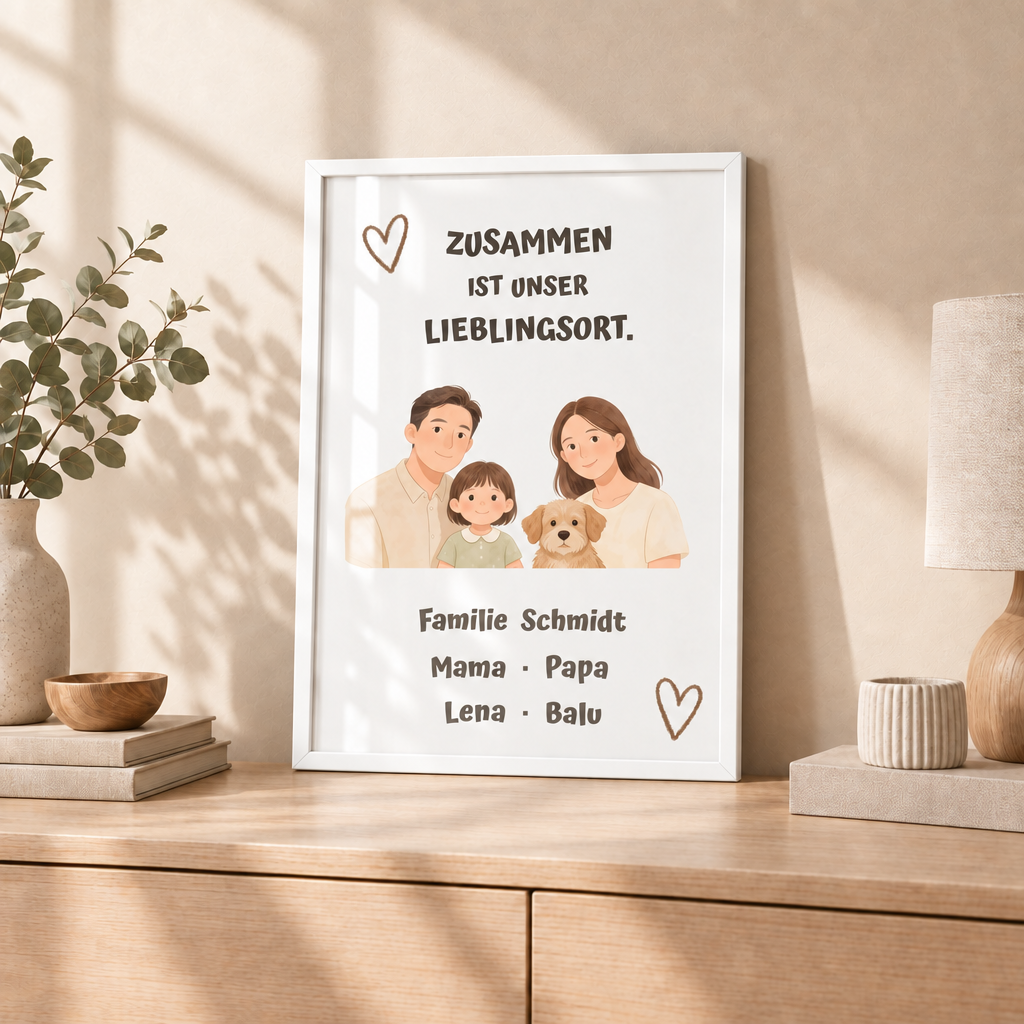 Personalisierter Familienposter – Unser Lieblingsort