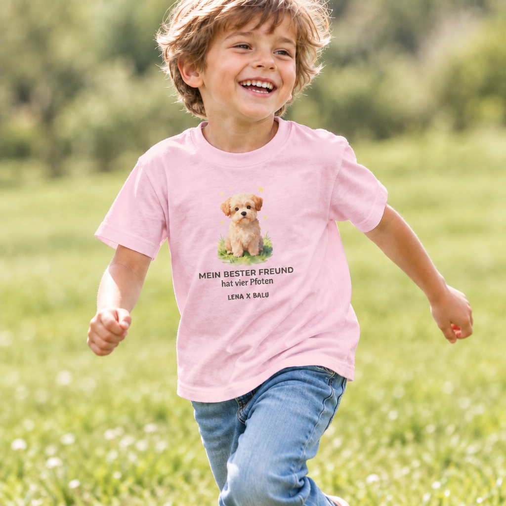 Personalisiertes Kinder T-Shirt mit Name – „Mein bester Freund“ | Hund | Cozee