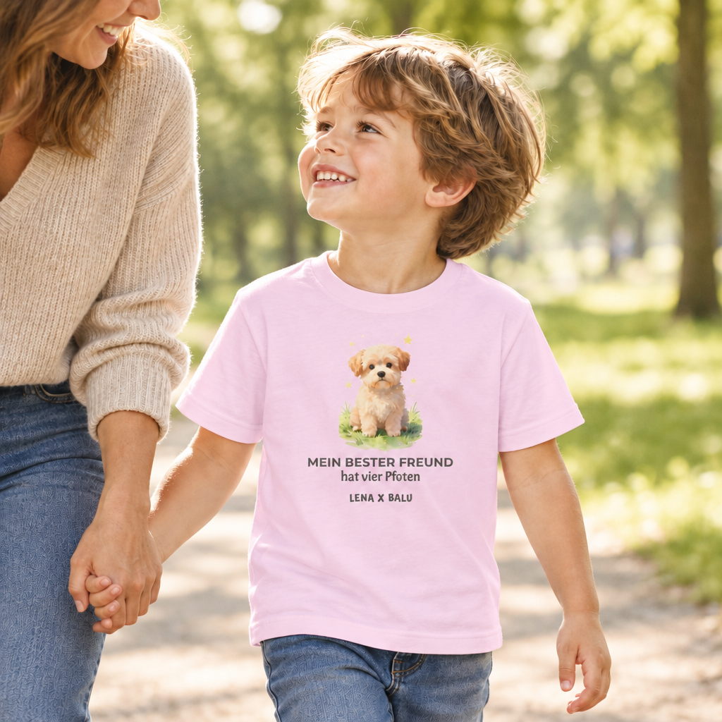Personalisiertes Kinder T-Shirt mit Name – „Mein bester Freund“ | Hund | Cozee