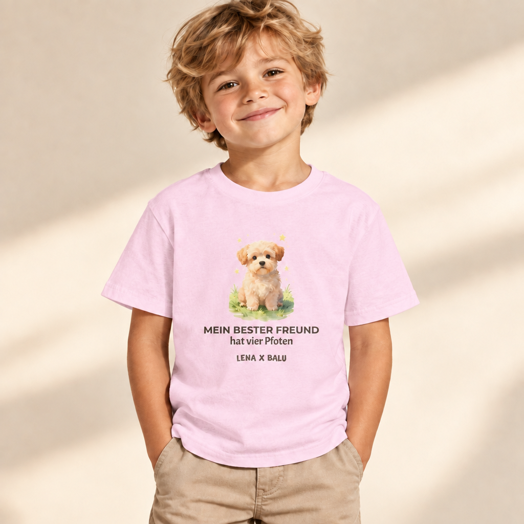 Personalisiertes Kinder T-Shirt mit Name – „Mein bester Freund“ | Hund | Cozee