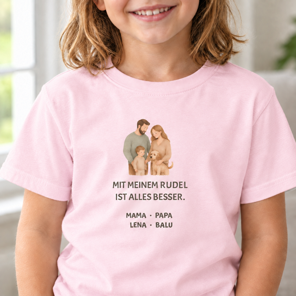 Kinder T-Shirt personalisiert – Unser kleines Rudel
