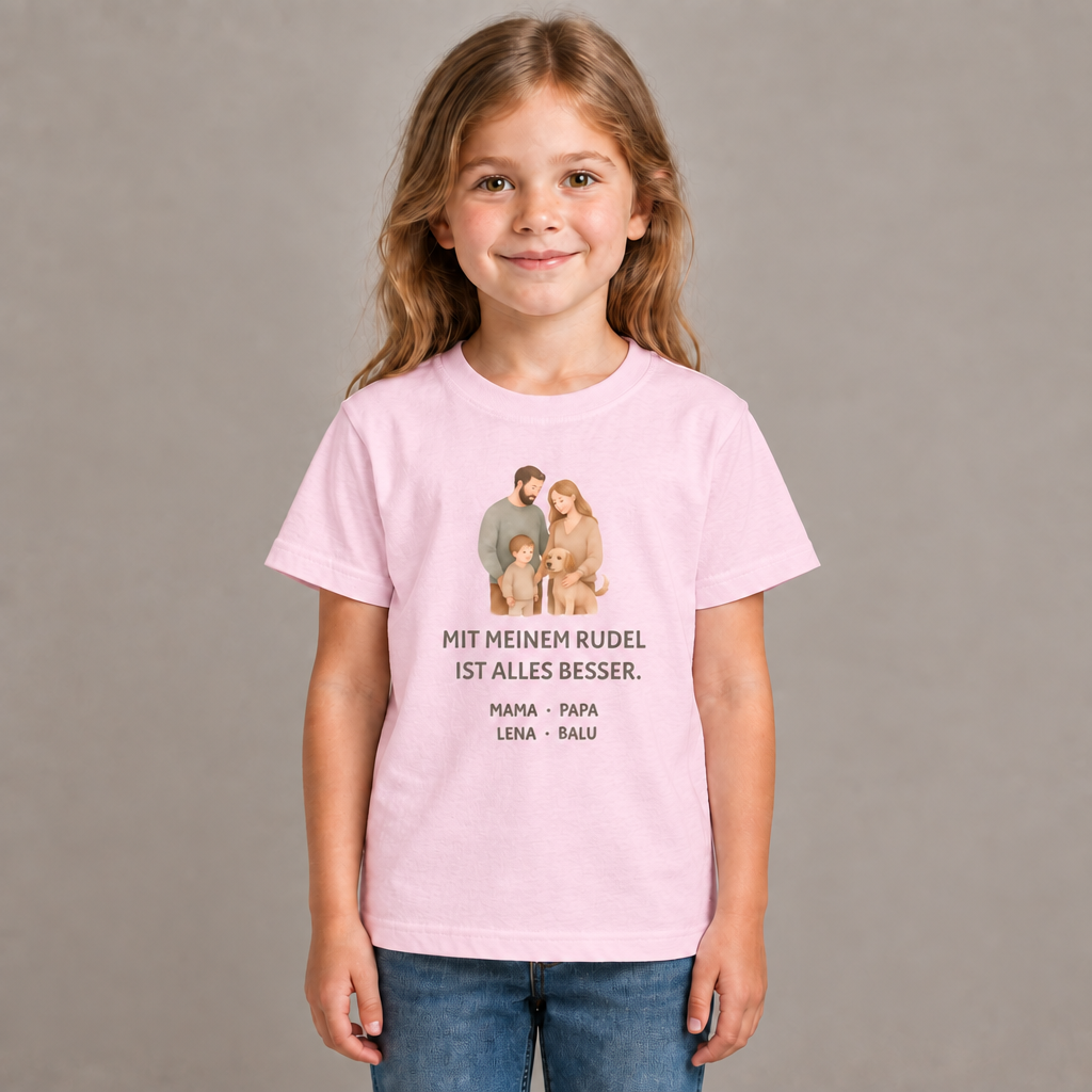 Kinder T-Shirt personalisiert – Unser kleines Rudel