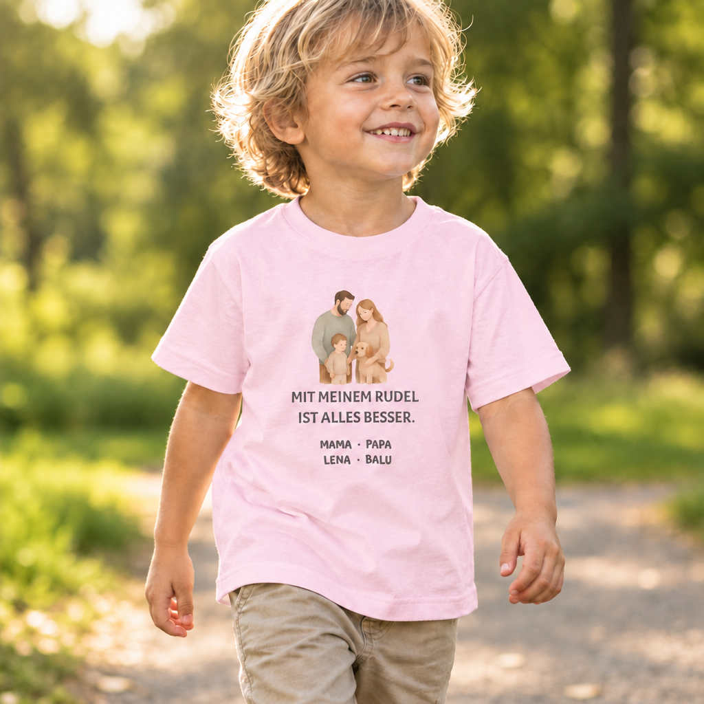 Kinder T-Shirt personalisiert – Unser kleines Rudel
