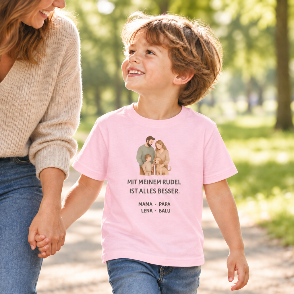 Kinder T-Shirt personalisiert – Unser kleines Rudel