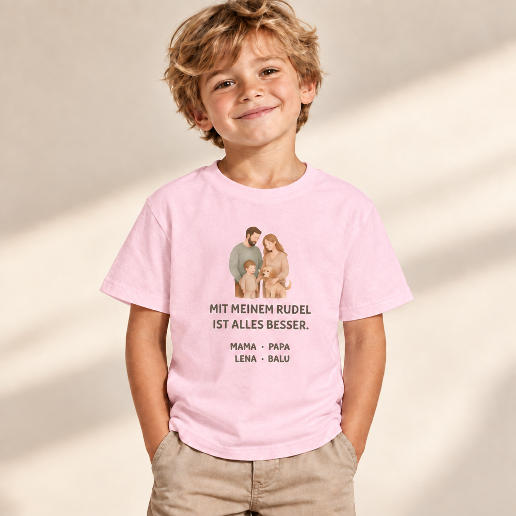 Kinder T-Shirt personalisiert – Unser kleines Rudel